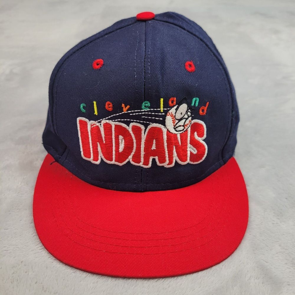 Cleveland Indians Hat Cap Boys Blue Baseball Strapback Vintage Logo 7 Youth Kids